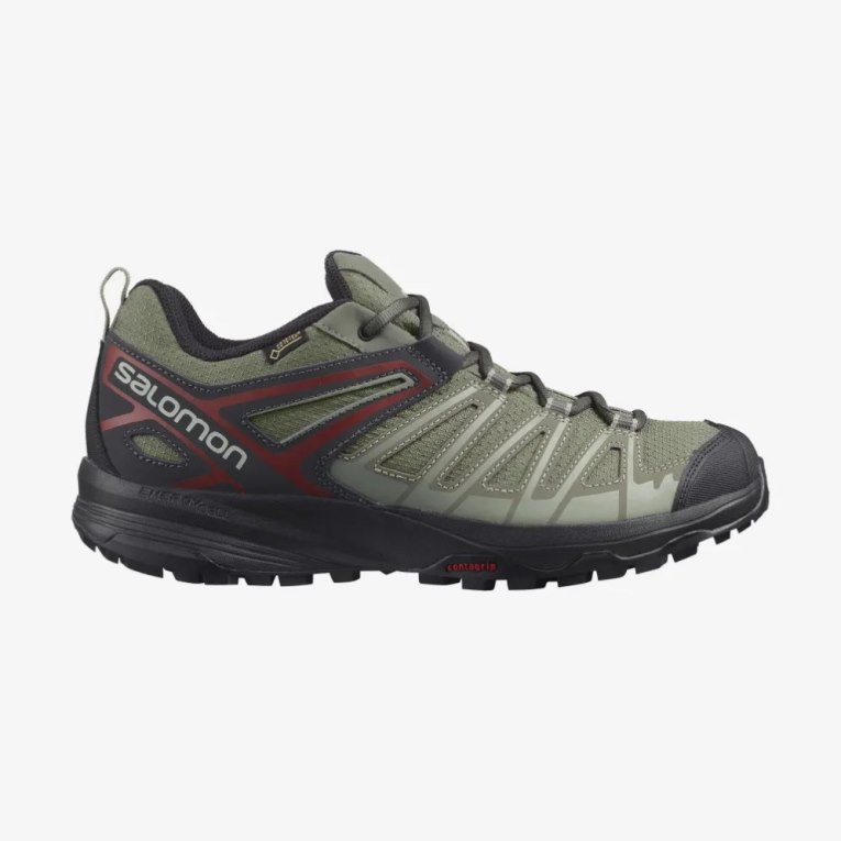 Salomon X Crest GTX Turisticke Topanky Panske Olivovo Zelená | SK 0AQLYI